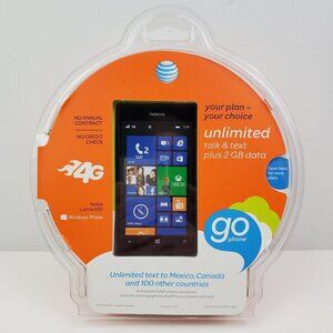 Nokia Lumia 520 Prepaid Smartphone 8GB Black Touch Screen AT&T Phone Sealed